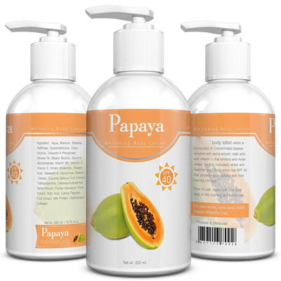 Private Label Kojic Acid Natural formula Organic Papaya Skin Whitening Moisturizing body Lotion 120ml